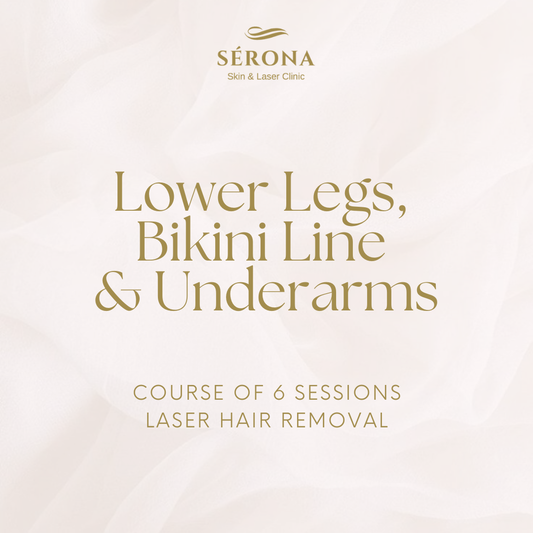 Laser Hair Removal - Lower Legs,  Bikini Line  & Underarms - 6 Sessions