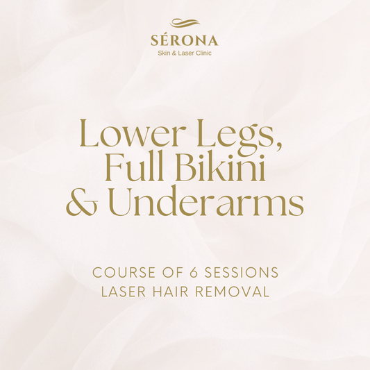 Laser Hair Removal - Lower Legs,  Full Bikini  & Underarms - 6 Sessions
