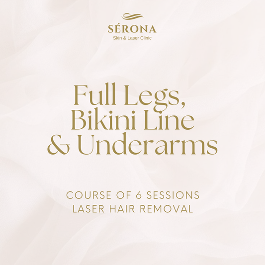 Laser Hair Removal - Full Legs,  Bikini Line & Underarms - 6 Sessions